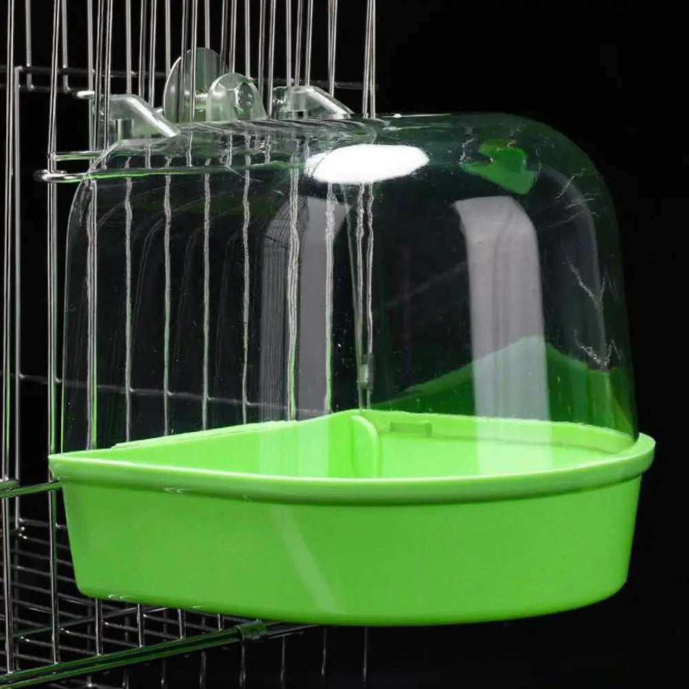 Hängende Vogeltränke aus transparentem Kunststoff, 13,5 x 13,5 x 12,6 cm, für Käfige