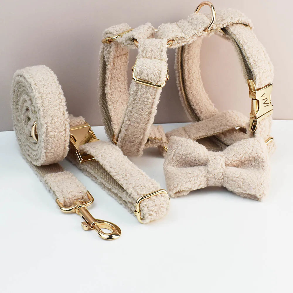 Teddy Luxus personalisiertes Hundehalsband- und Leinen-Set