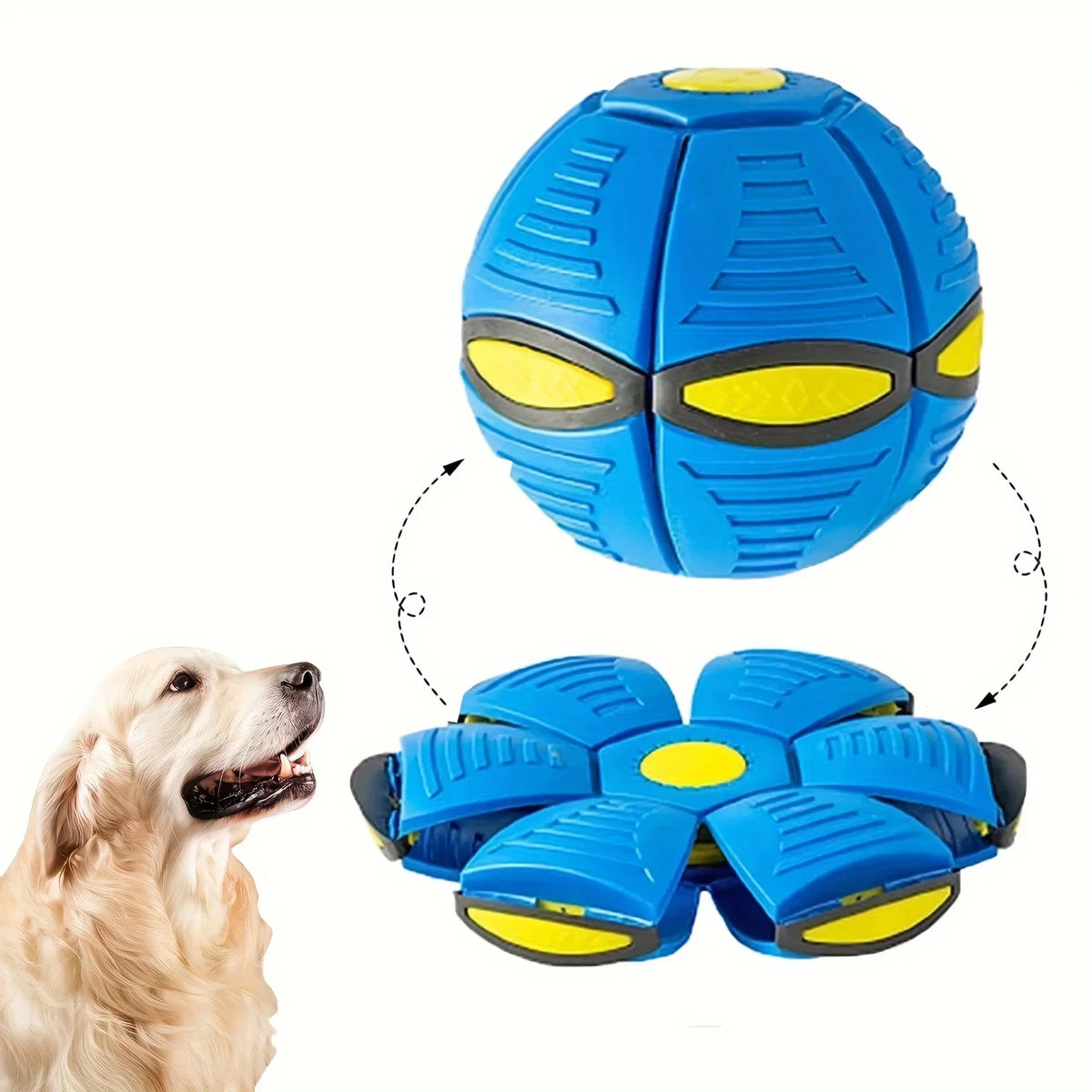 Hüpfball in Form einer fliegenden Untertasse für Hunde – Weichplastik