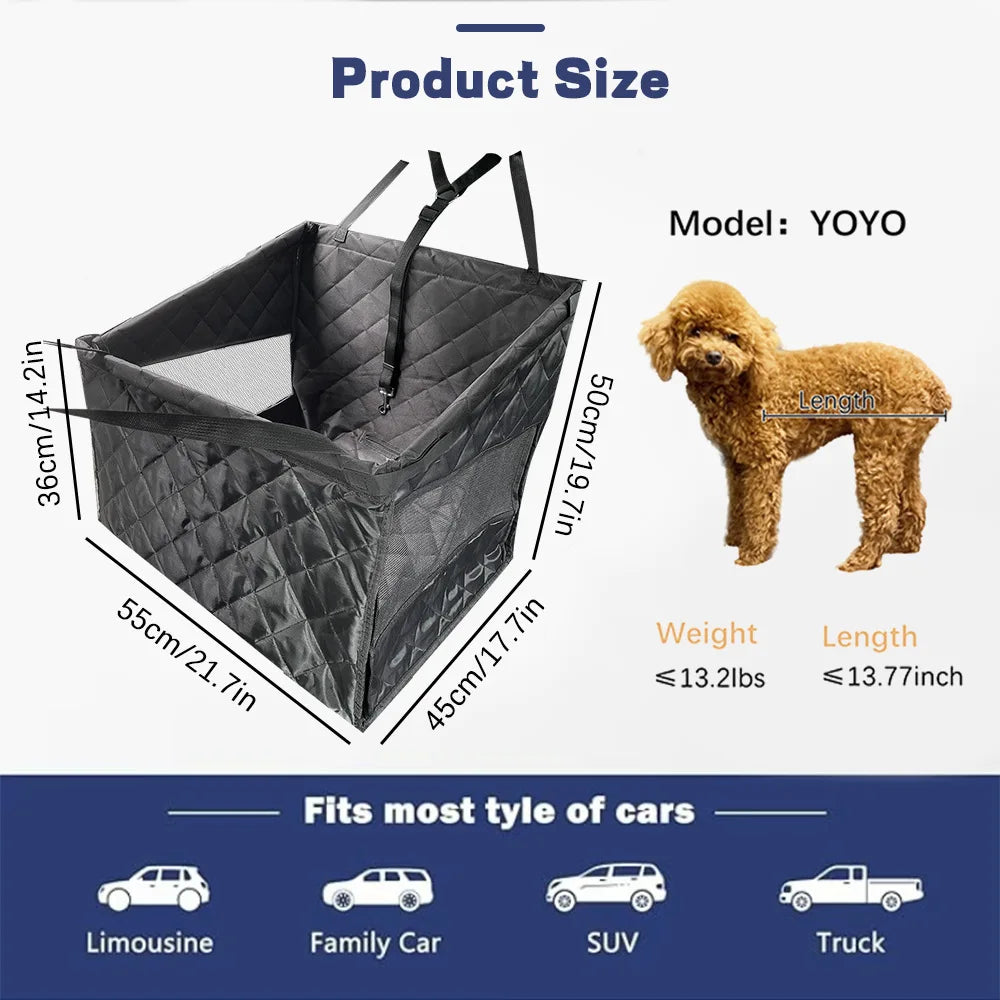 Wasserdichter Autositzbezug für Hunde – 600D Oxford – Schwarz – Universal
