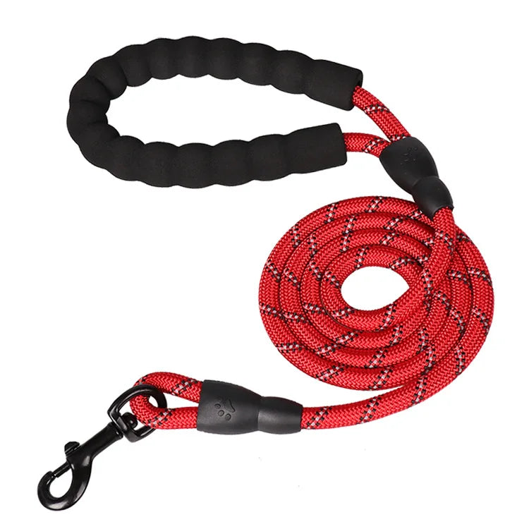Robuste Nylon-Hundeleine 150 cm, 200 cm, 300 cm – mit weichem Griff und Karabinerhaken