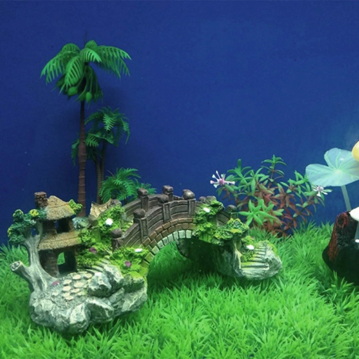 Brückenornament aus Kunstharz für Aquarien