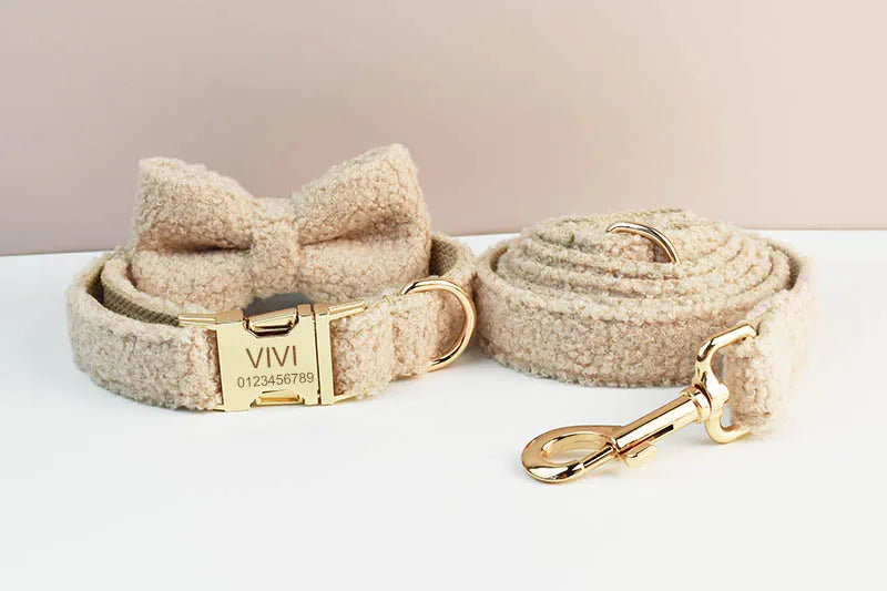 Teddy Luxus personalisiertes Hundehalsband- und Leinen-Set