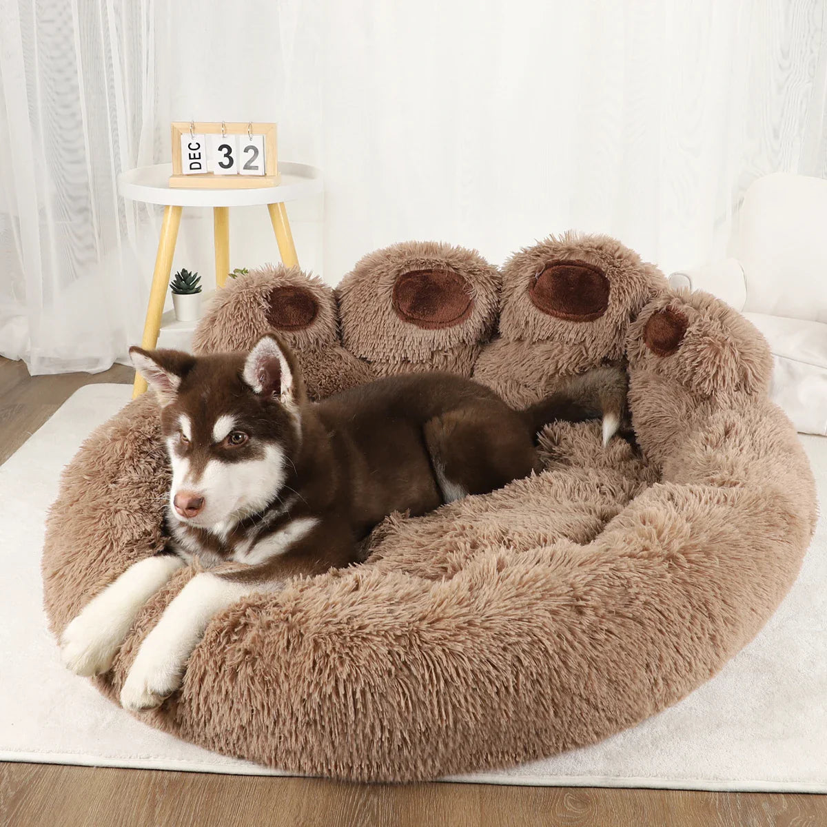 Flauschiges Hundebett – Weicher, waschbarer Korb für Hund oder Katze