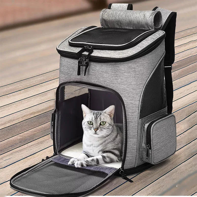Atmungsaktiver Katzen-Reiserucksack – Nylon, erweiterbar, 6,5 kg