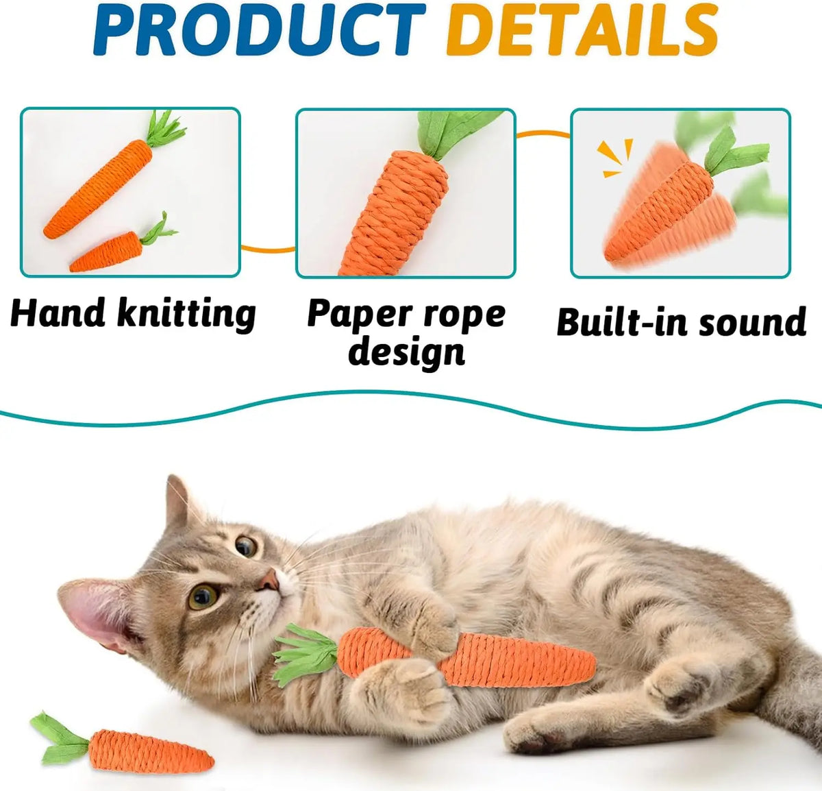 Katzenspielzeug Karotte – Papierseil