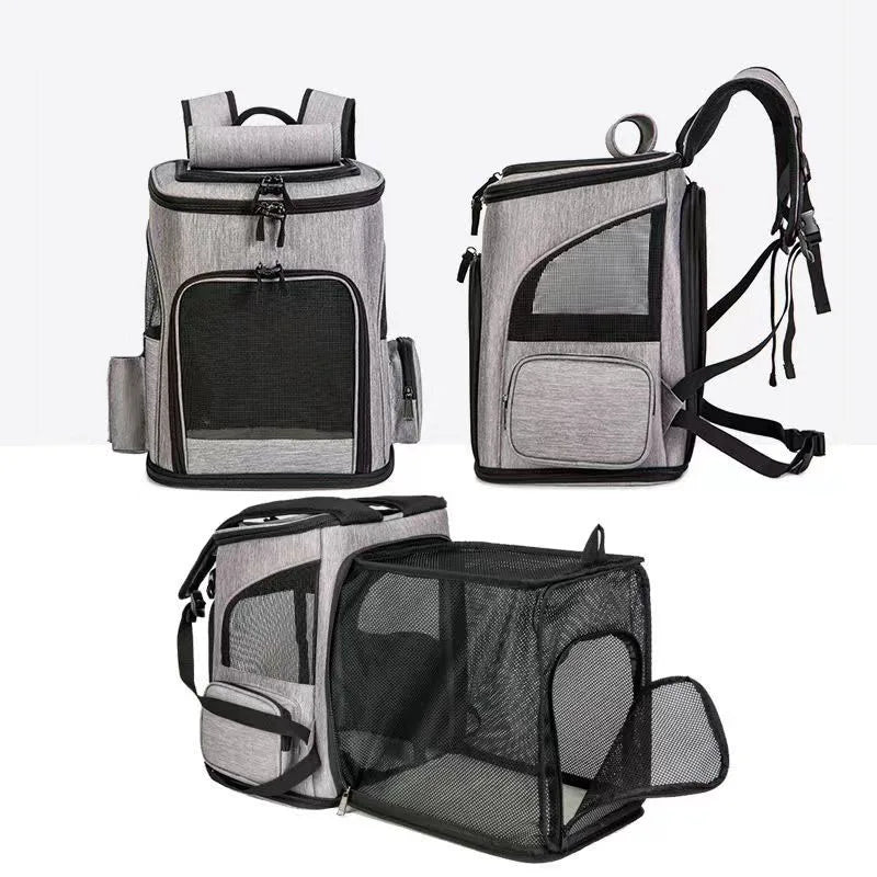 Atmungsaktiver Katzen-Reiserucksack – Nylon, erweiterbar, 6,5 kg