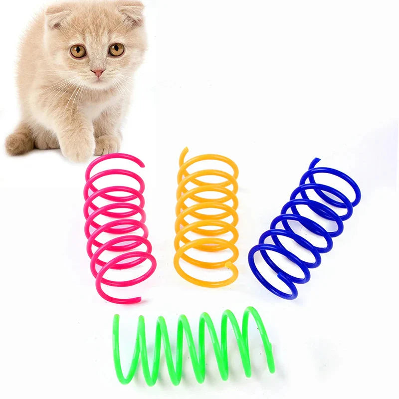 Katzenfederspielzeug – Buntes Plastik, 5,5 cm, Set mit 4–20 Stück