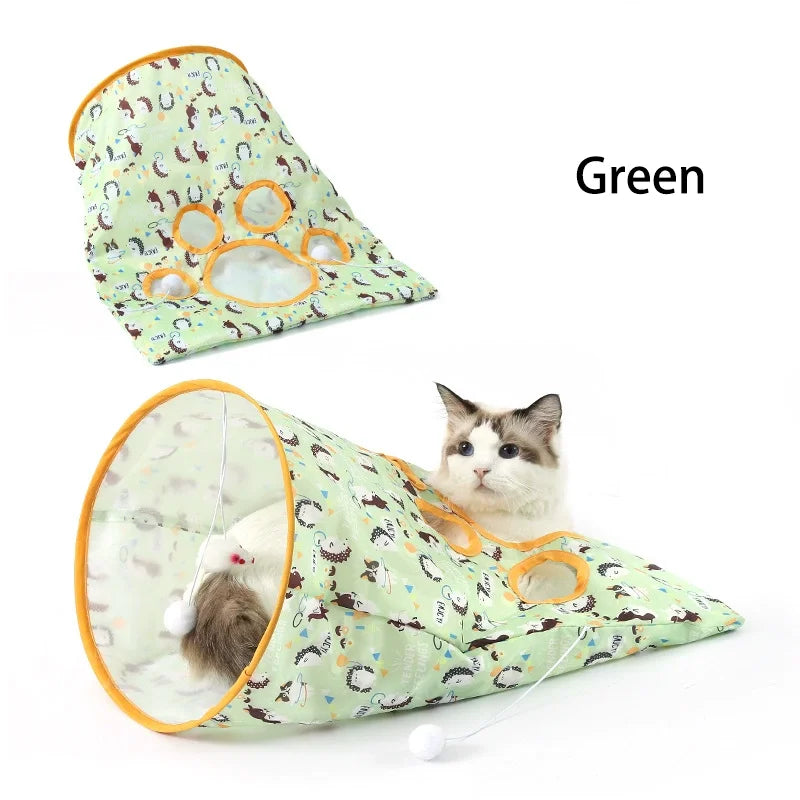 Knispernder Selbstspiel-Katzen Tunnel – Bissfestes Polyester Spielzeug