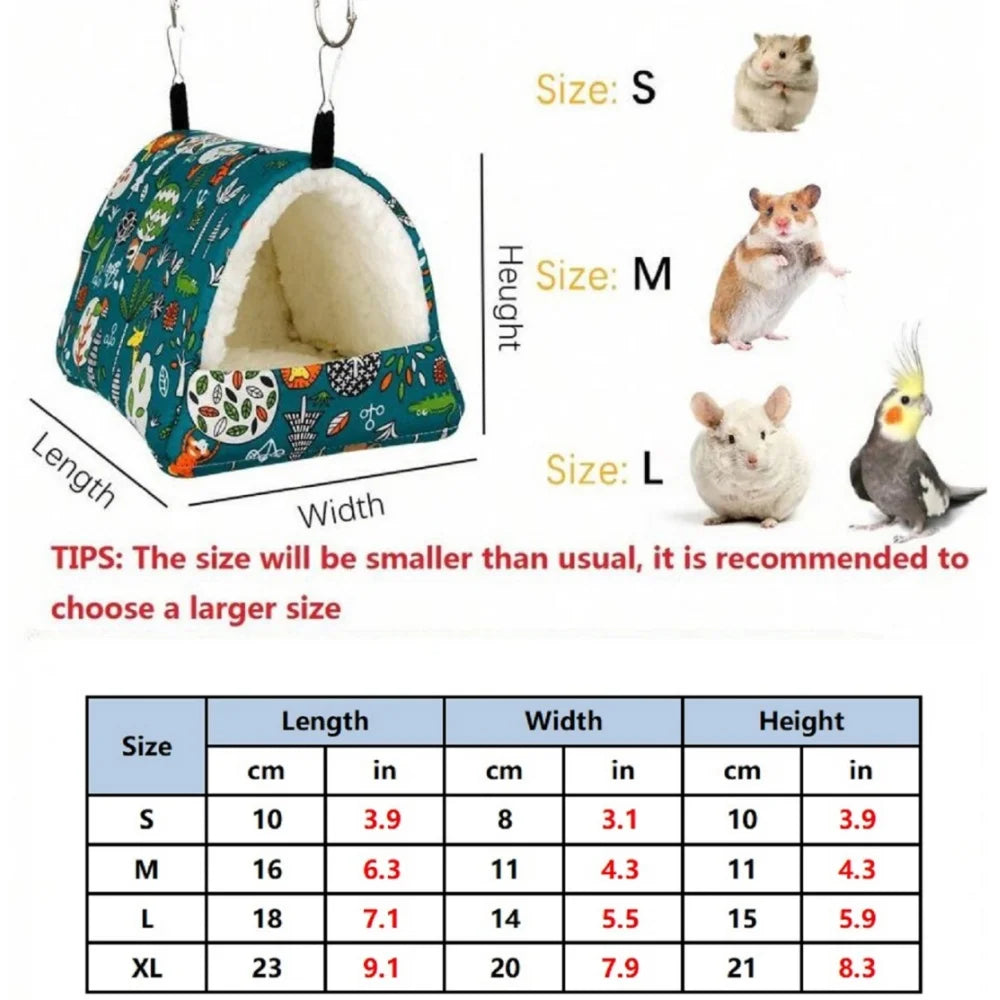 Kleines Haustier-Schlafnest aus Baumwolle zum Aufhängen – Größen S bis XL – bedrucktes Design