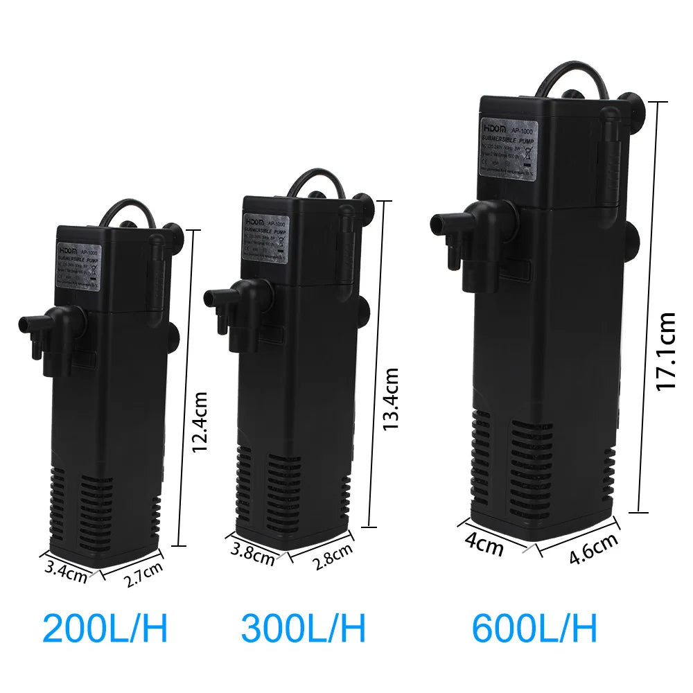 Tauchpumpe für Aquarien, 3–8 W, leise – Filter und Sauerstoff