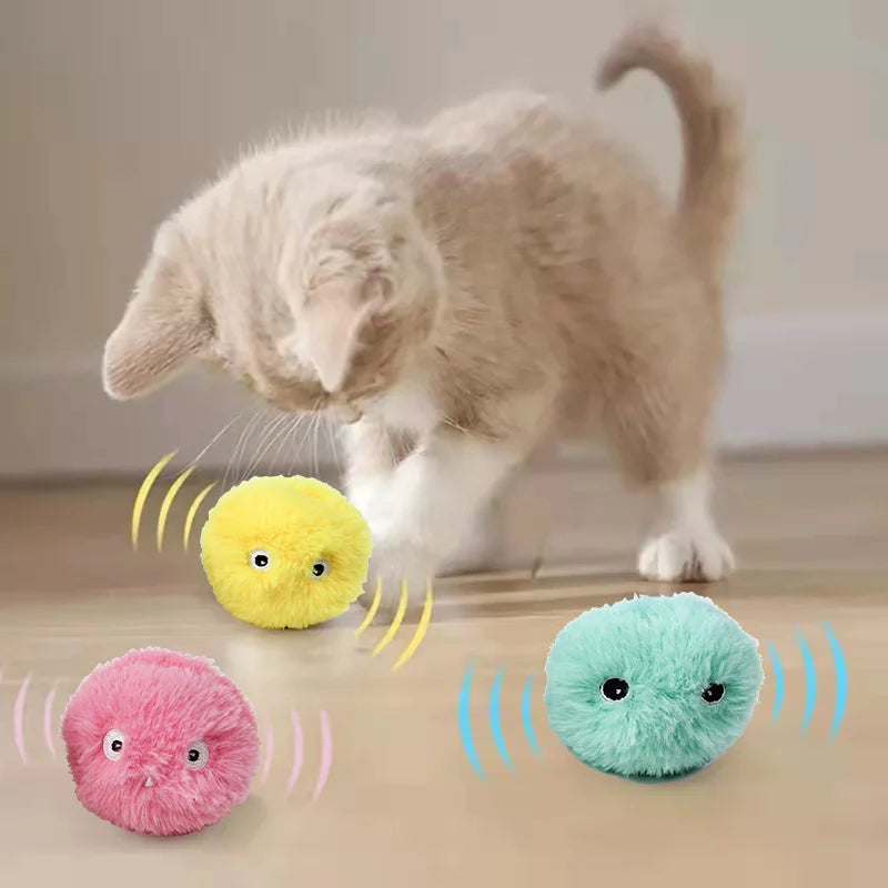 Interaktiver Plüsch-Katzenball mit Sound, Katzenminze und Sensor