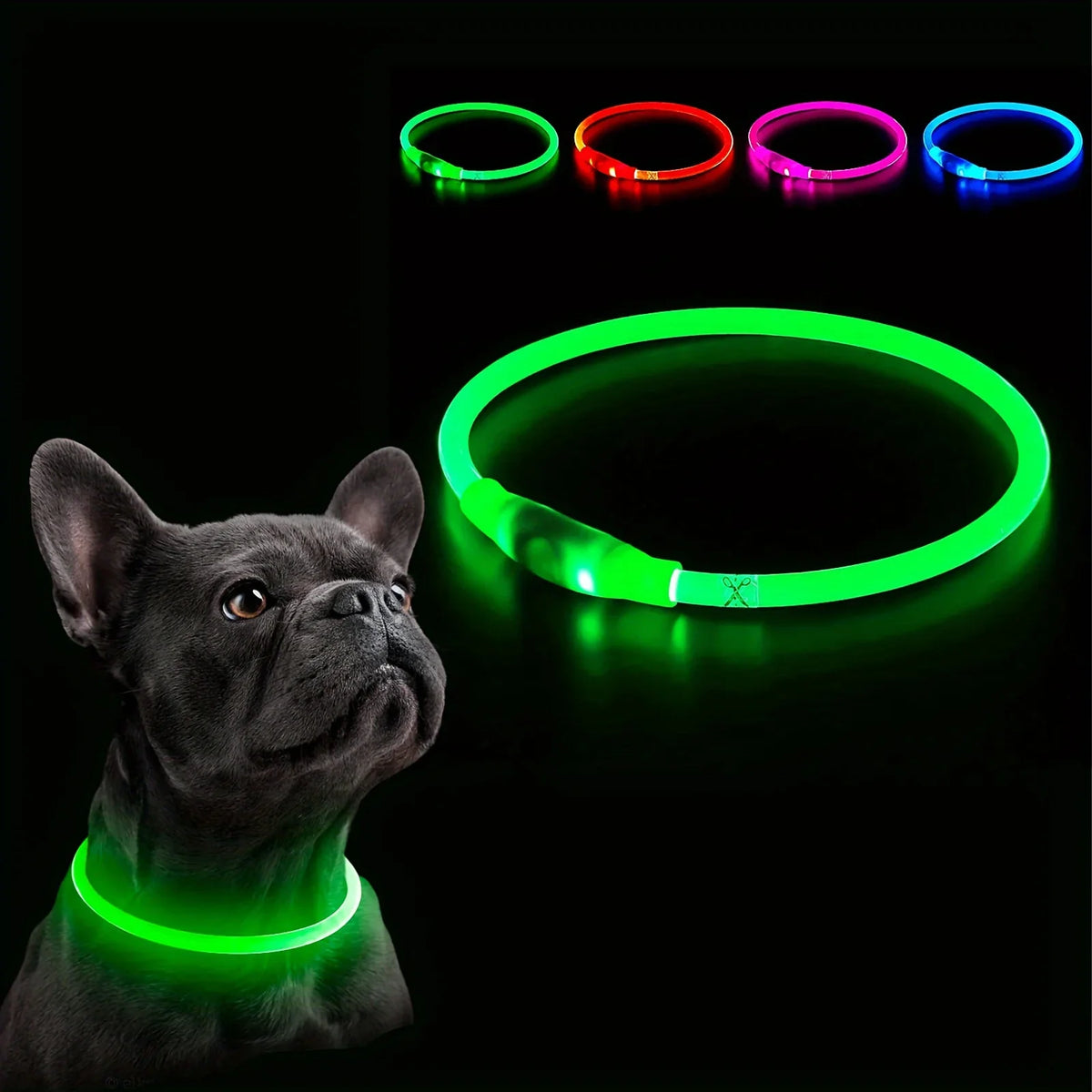 GlowGuard LED-Sicherheitshalsband für Hunde – USB-aufladbar & reflektierend