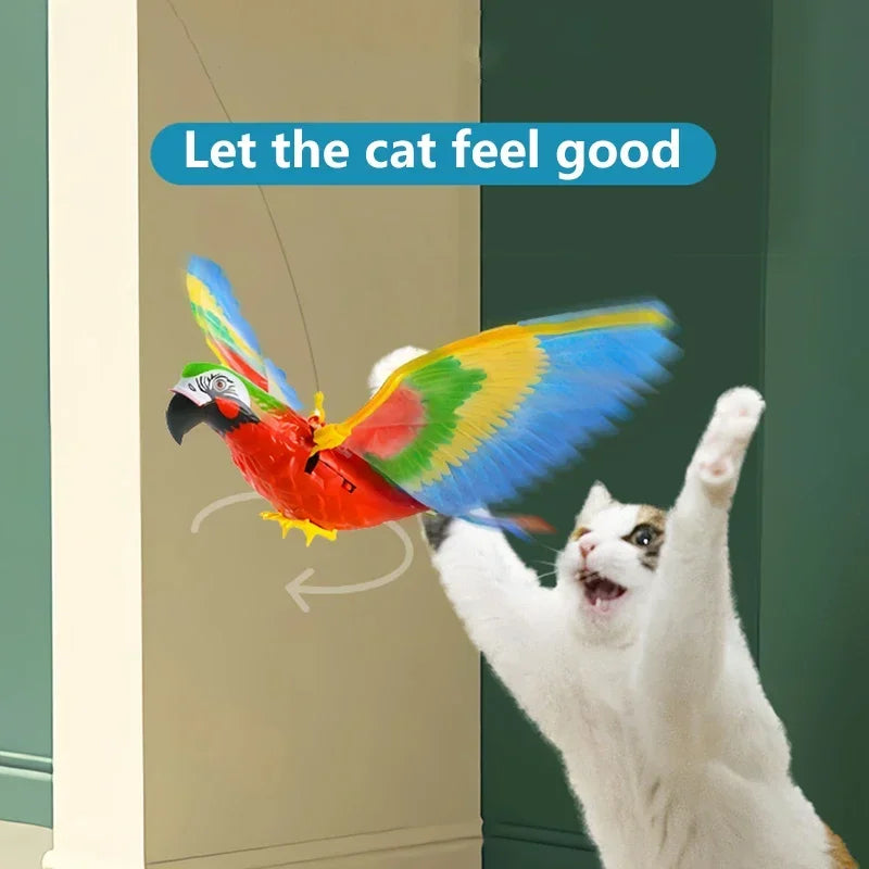 Interaktives Katzen- und Vogelspielzeug – mit Geräuschen, Lichteffekten und beweglichen Flügeln