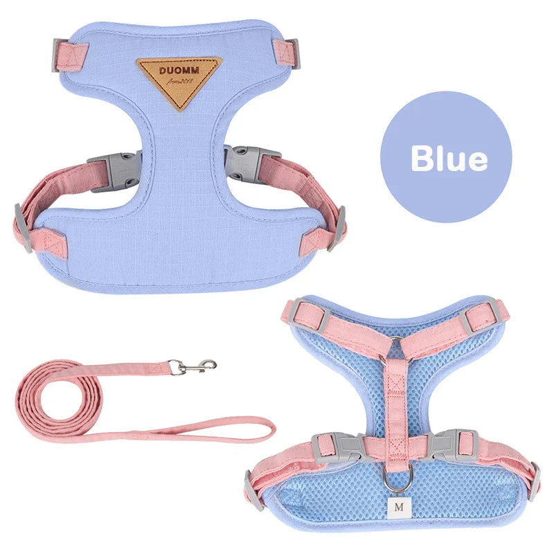 Welpengeschirr und Leine Set – Atmungsaktive, verstellbare Weste aus Nylon, Größen XS-L