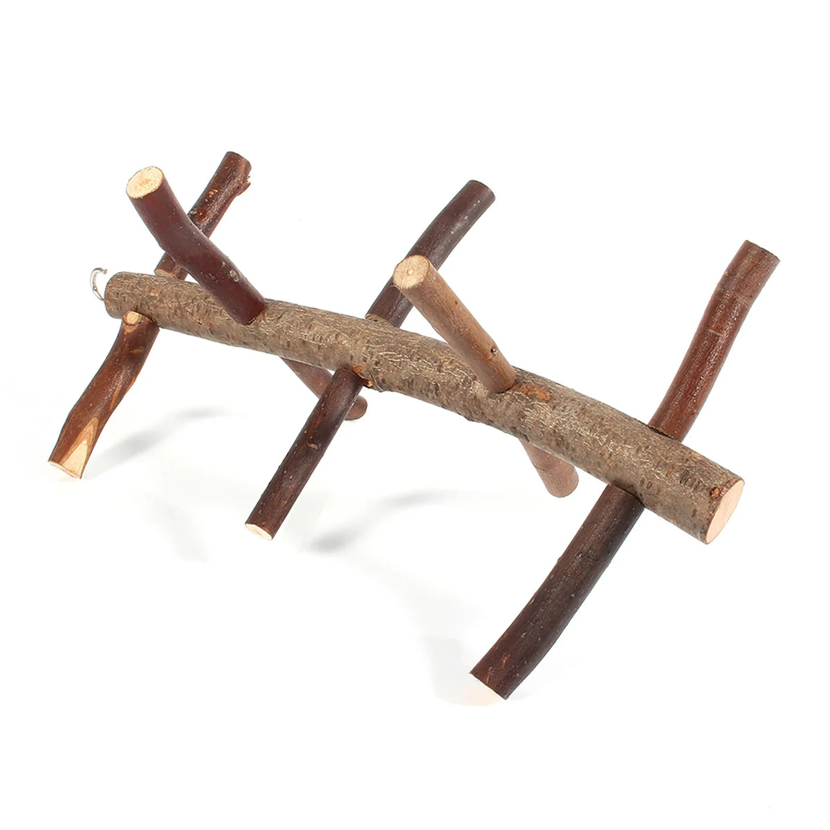 Papageiensitz aus Holz – Natürlicher Vogel mit Ästen