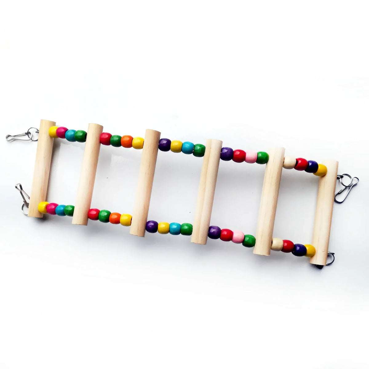 Kletterleiter aus Holz für Papageien – 31–56 cm – mit Aufhängehaken