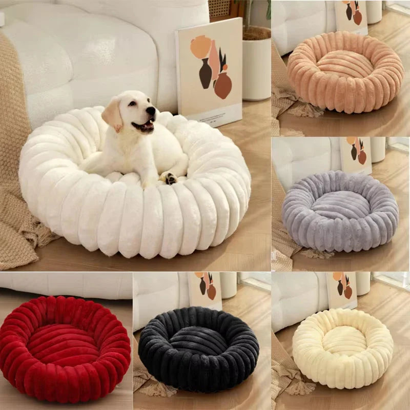 Runde, flauschige Haustiermatratze – Warmes, waschbares Bett für Katze/Hund