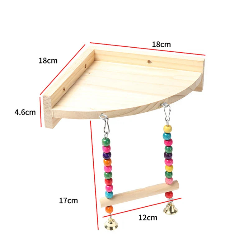Holz-Papageienstange mit Nageperlen – natürlicher Spielplatz