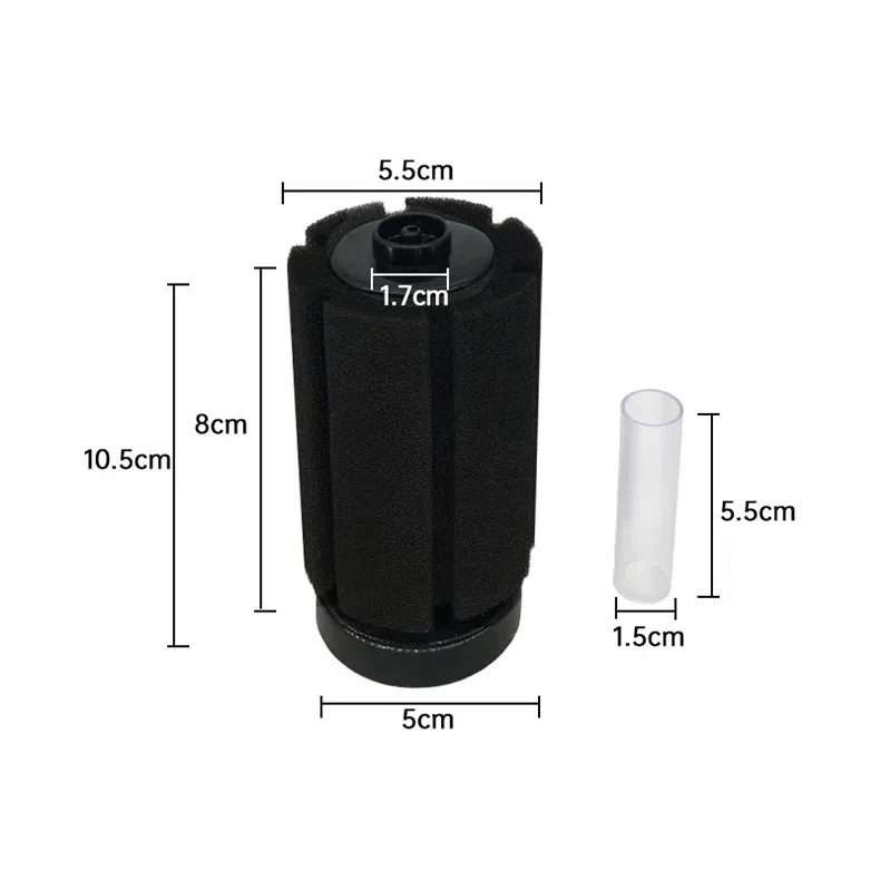 AquaPure Biochemischer Schwammfilter für Aquarium | Luftpumpe, Skimmer und Biofilter Zubehör