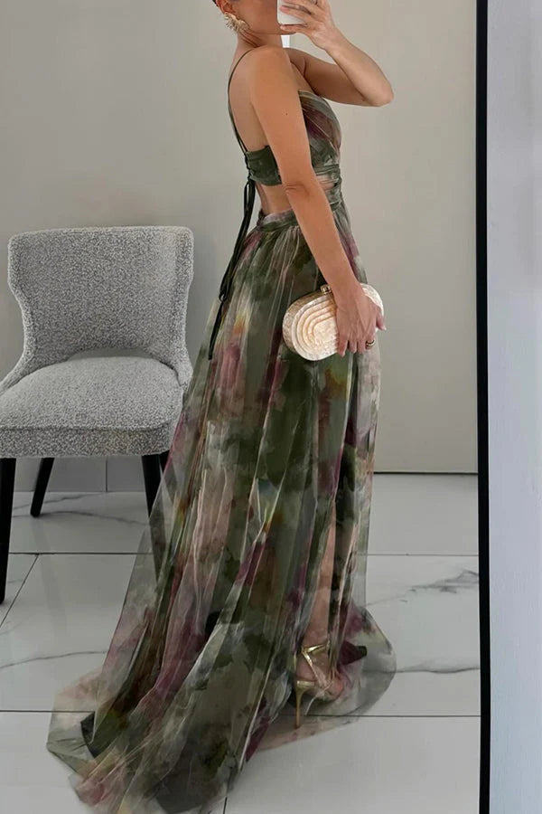 Fiora Belle Damen Plissiertes Maxikleid | Elegantes Fließendes Kleid für Festliche Anlässe