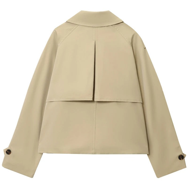 Damen Herbstmantel Khaki – kombinierbar für Stadt, Büro und Reisen