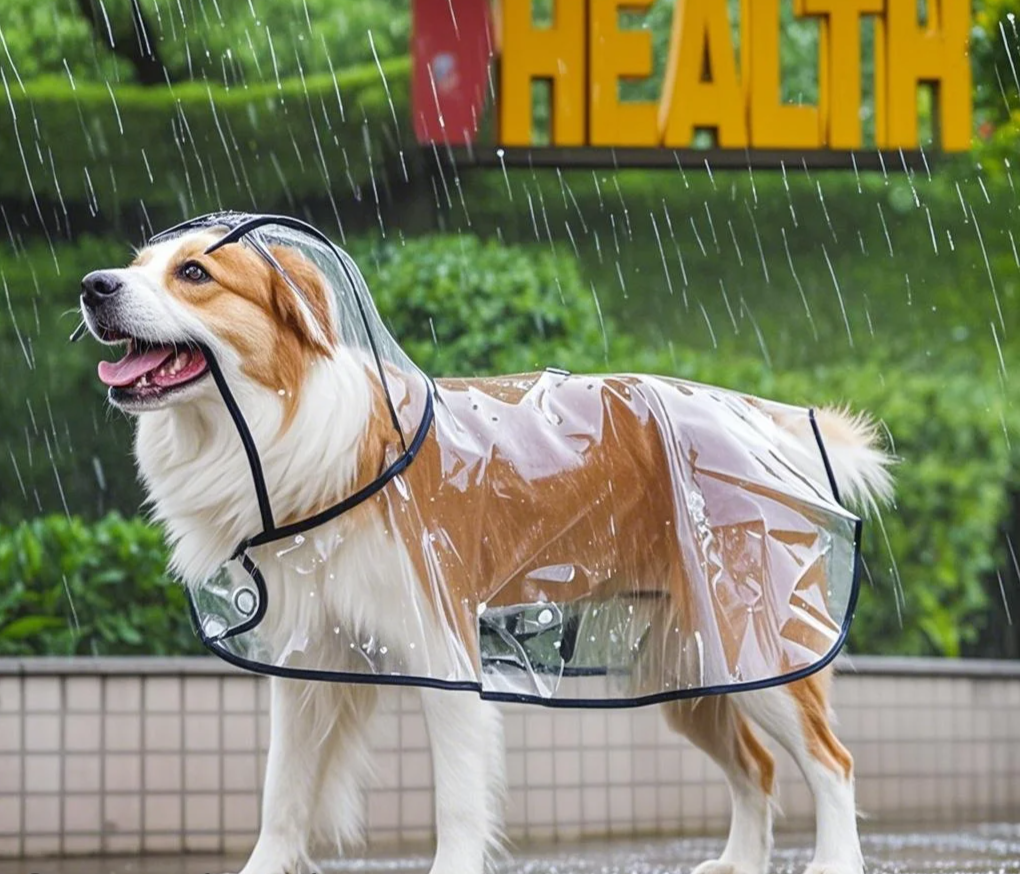 ClearPaw Transparenter Regenmantel für Hunde