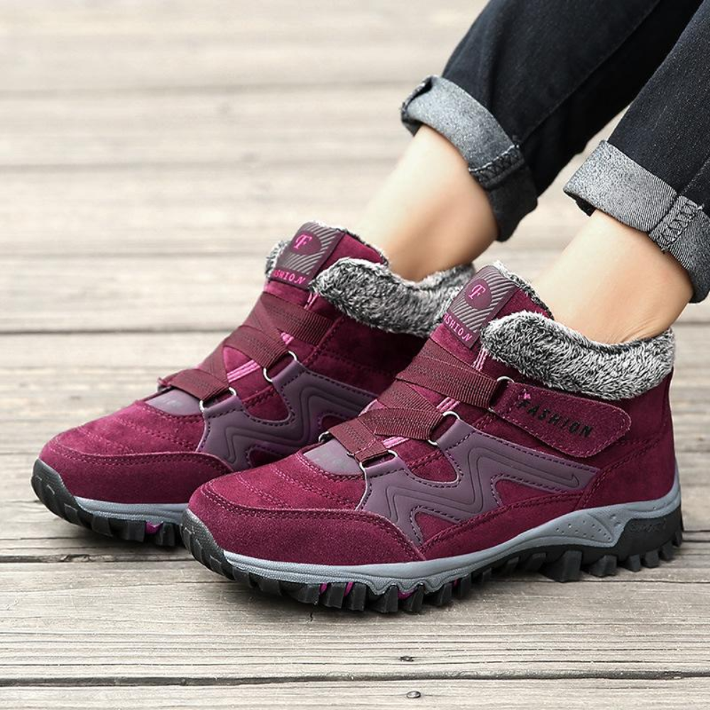 Norva Damen Winterschuhe Grau – Gesamtansicht auf weißem Hintergrund