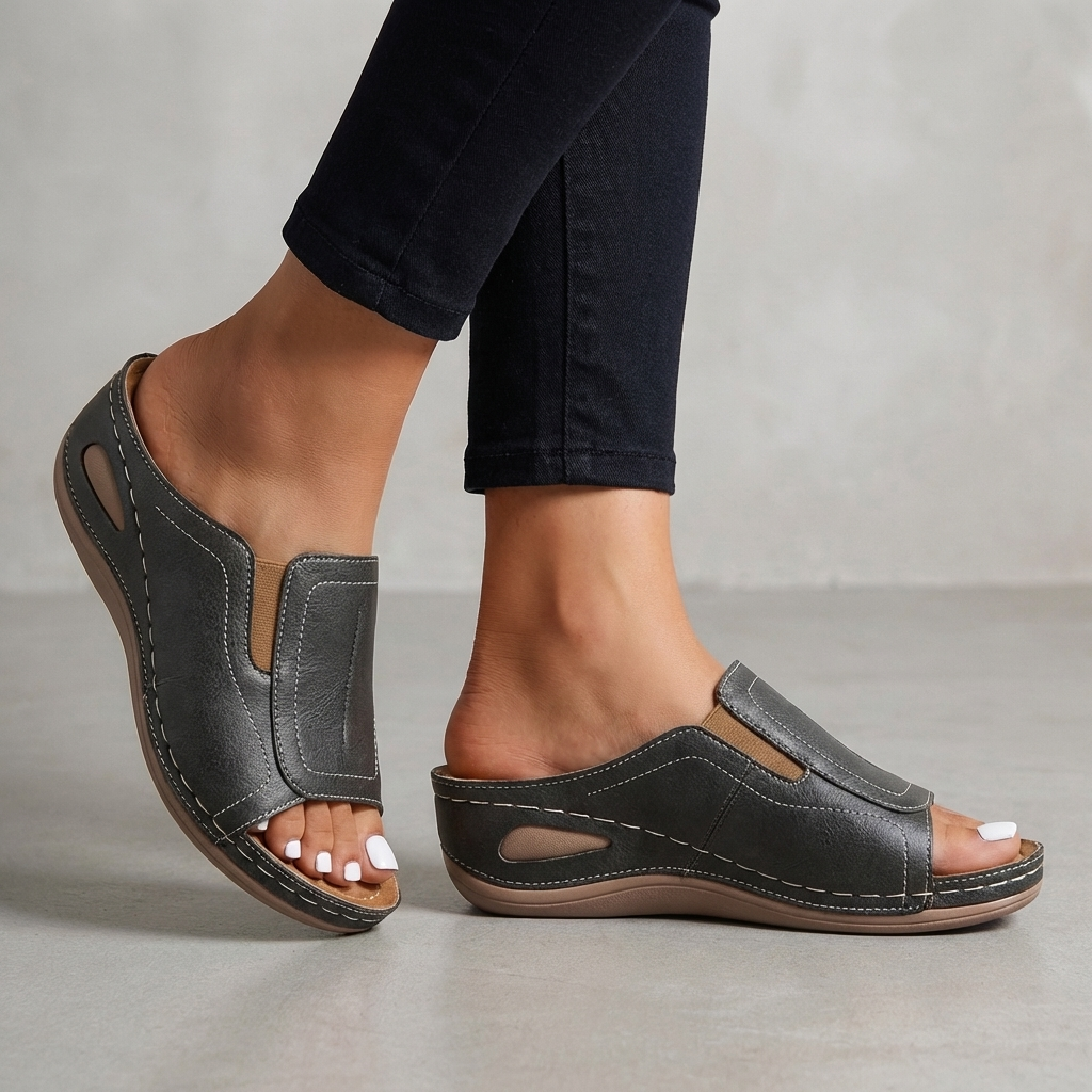 Selina Damen Sommersandalen – Draufsicht, vielseitiges schlichtes Design