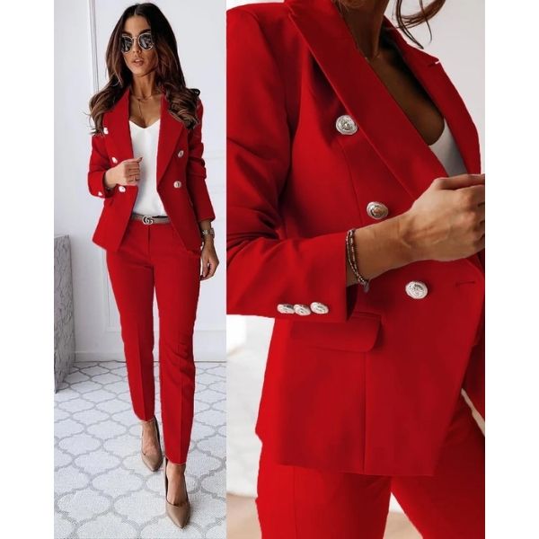 Elowen Damen Blazer & Hosenanzug Set | Elegantes Business Outfit