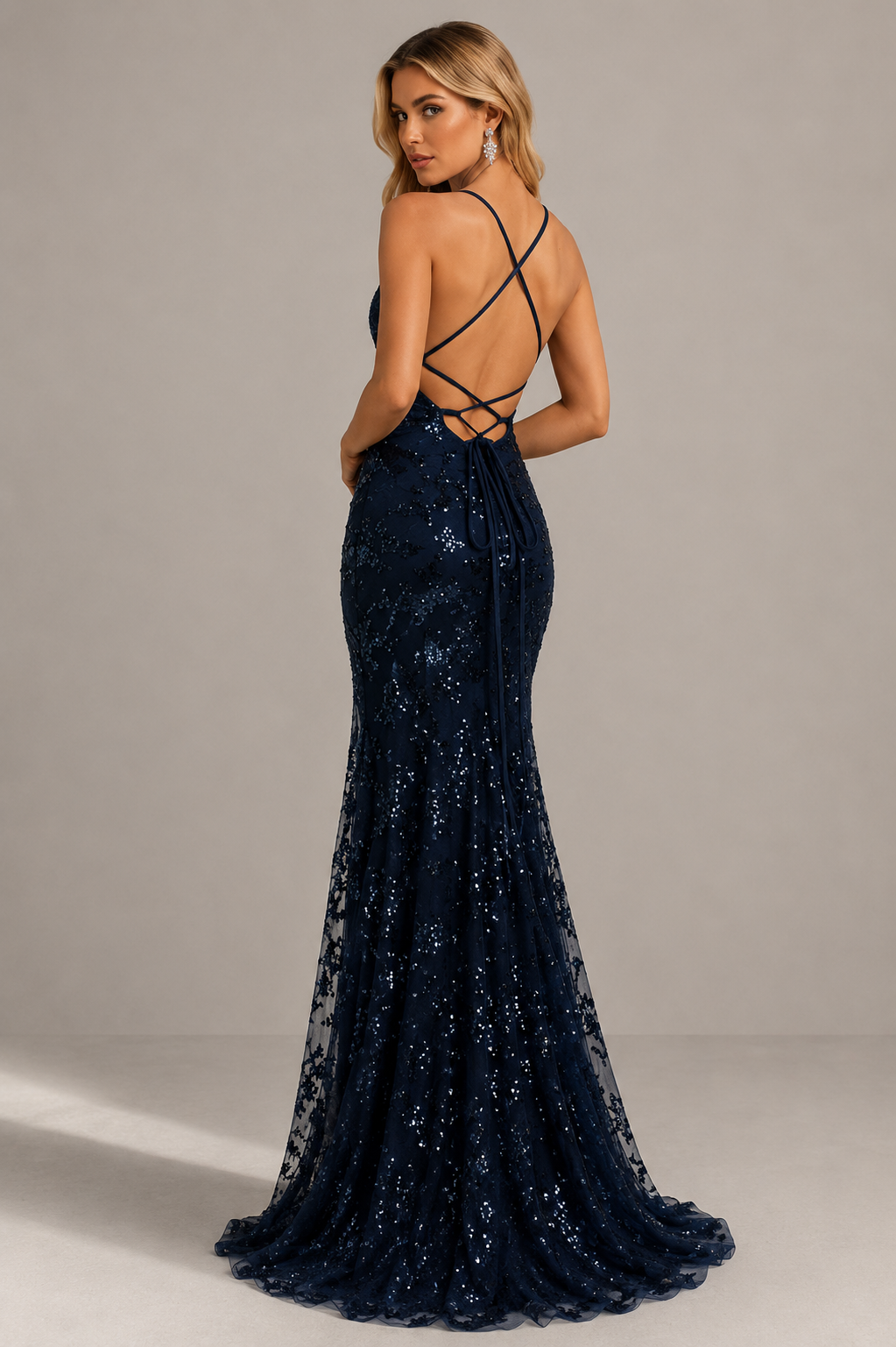 Luméra Damen Pailletten Abend Maxikleid | Elegantes Ärmelloses Festkleid