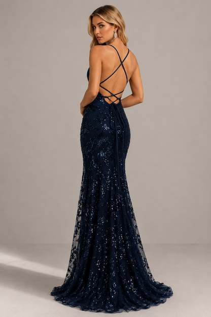 Luméra Damen Pailletten Abend Maxikleid | Elegantes Ärmelloses Festkleid