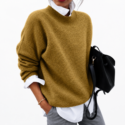 Aveline Damen Kaschmir Rundhalspullover | Weicher Leichter Langarm Strickpullover