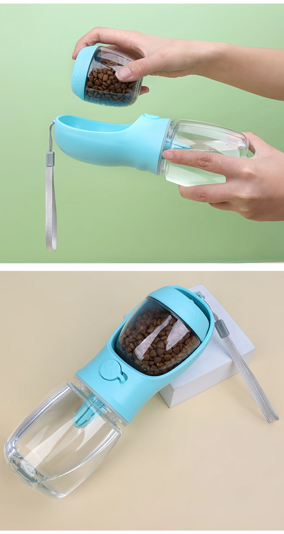 DUOPET 2-in-1 Tragbare Trinkflasche & Lebensmittelbehälter