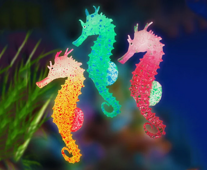 AquaGlow Leuchtendes Seepferdchen – Silikon Aquarium Dekoration mit Saugnapf