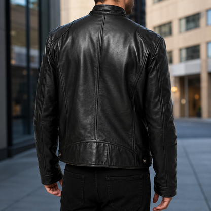 Ridgewell Herren Vintage Lederjacke | Klassische Biker Jacke mit Reißverschluss