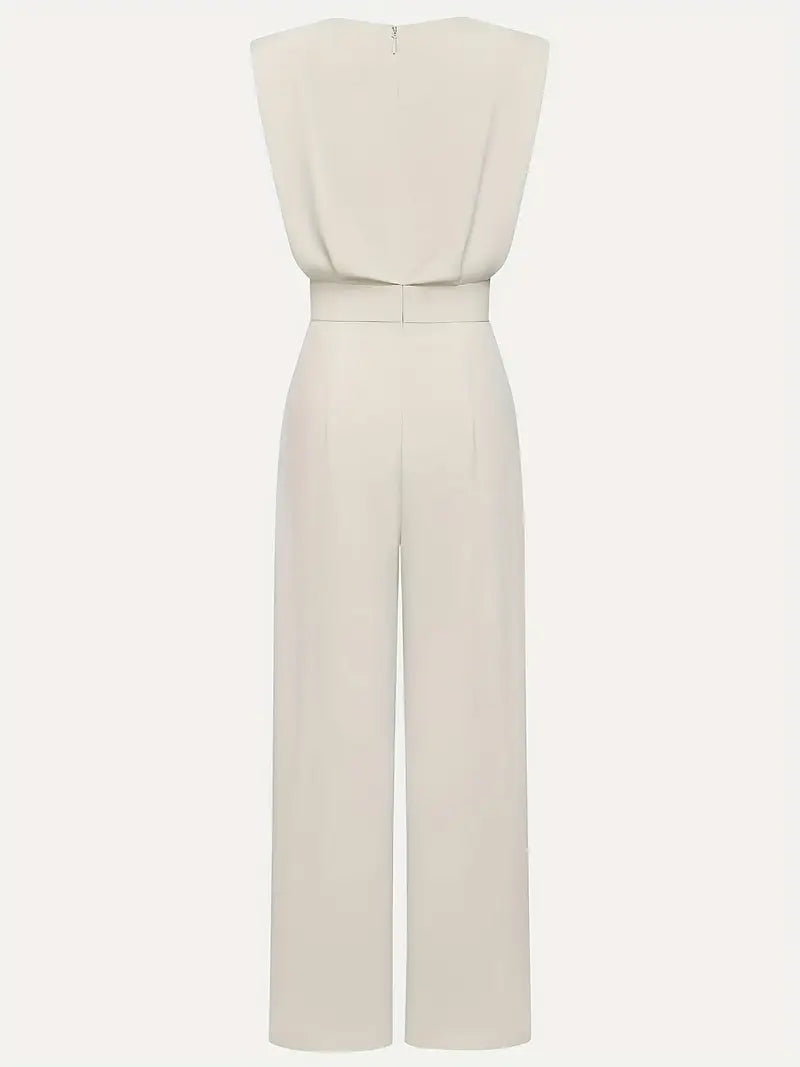 Seraphina Damen Eleganter Taillierter Jumpsuit | Ärmelloser Overall mit Weitem Bein