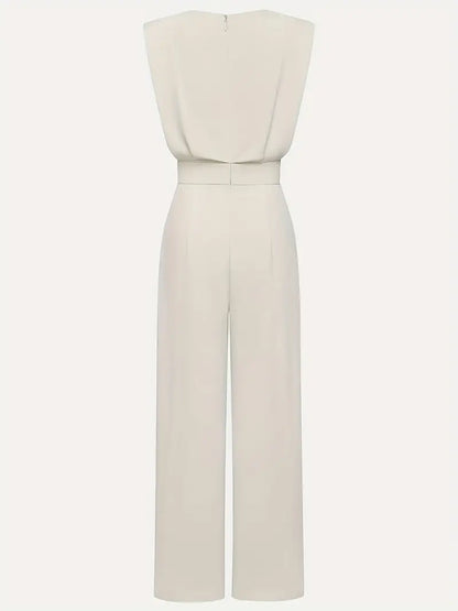 Seraphina Damen Eleganter Taillierter Jumpsuit | Ärmelloser Overall mit Weitem Bein