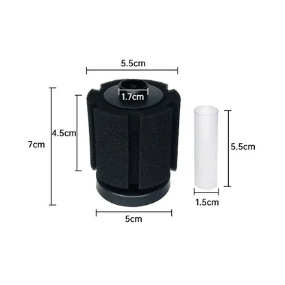 AquaPure Biochemischer Schwammfilter für Aquarium | Luftpumpe, Skimmer und Biofilter Zubehör