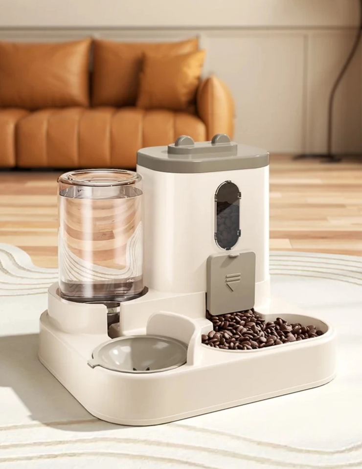 PetSmartFlow Automatisches Futter & Wasserspender Set für Hunde & Katzen