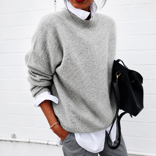 Aveline Damen Kaschmir Rundhalspullover | Weicher Leichter Langarm Strickpullover