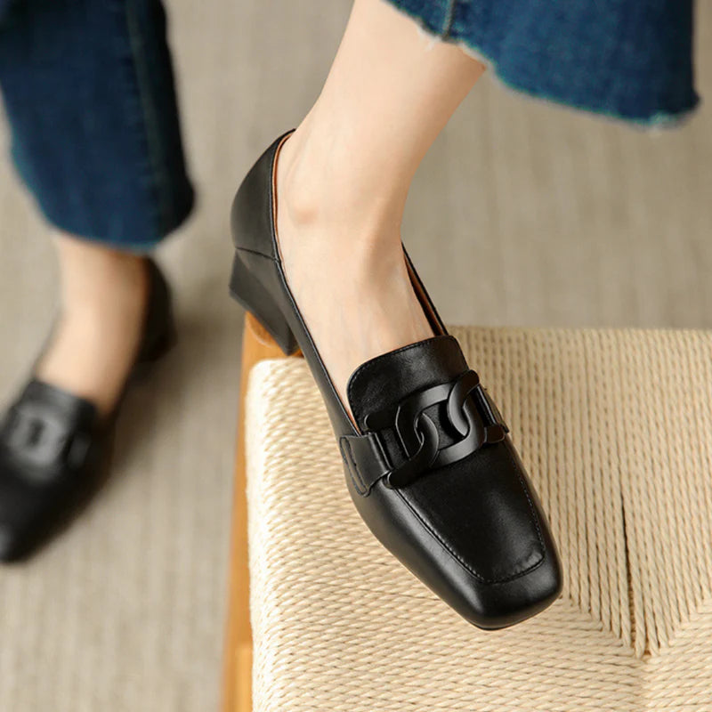 Rosaline Damen Leder Mary Jane Schuhe | Bequeme Komfortschuhe mit Verstellbarem Riemen