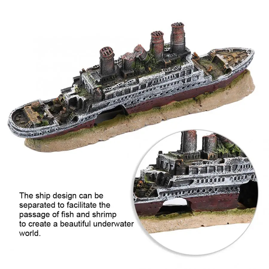 Aquarium-Schiffswrack-Ornament aus Kunstharz