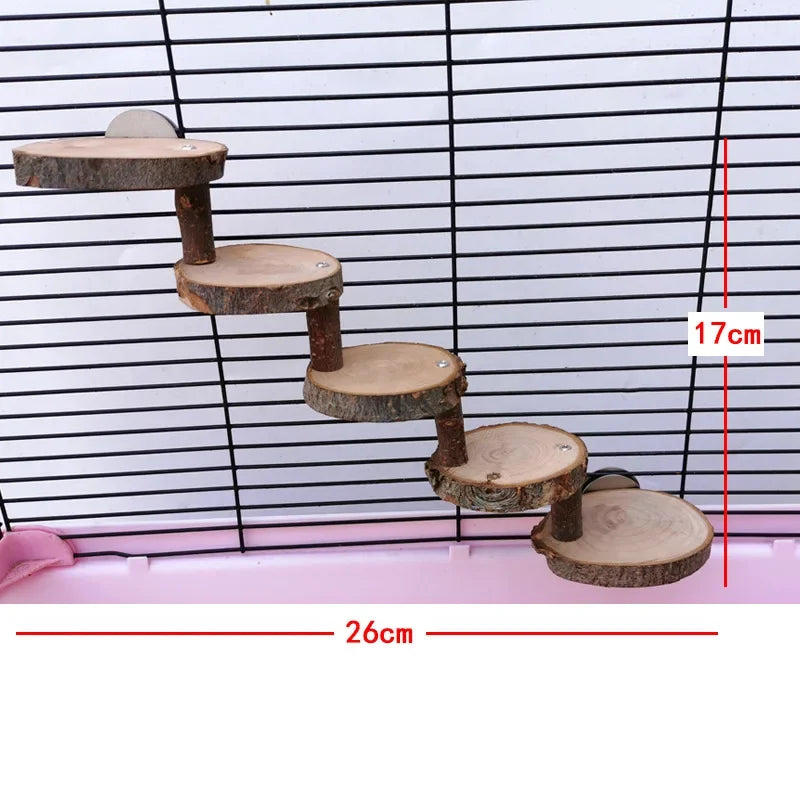 Kletterleiter aus Holz für Hamster oder Vögel – 3 oder 5 Stufen