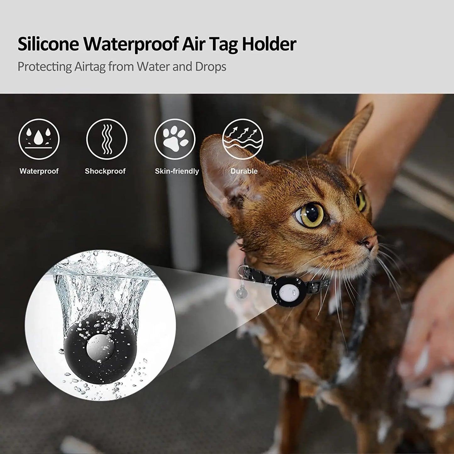 SafePaw Reflektierendes Airtag-Halsband mit Glöckchen