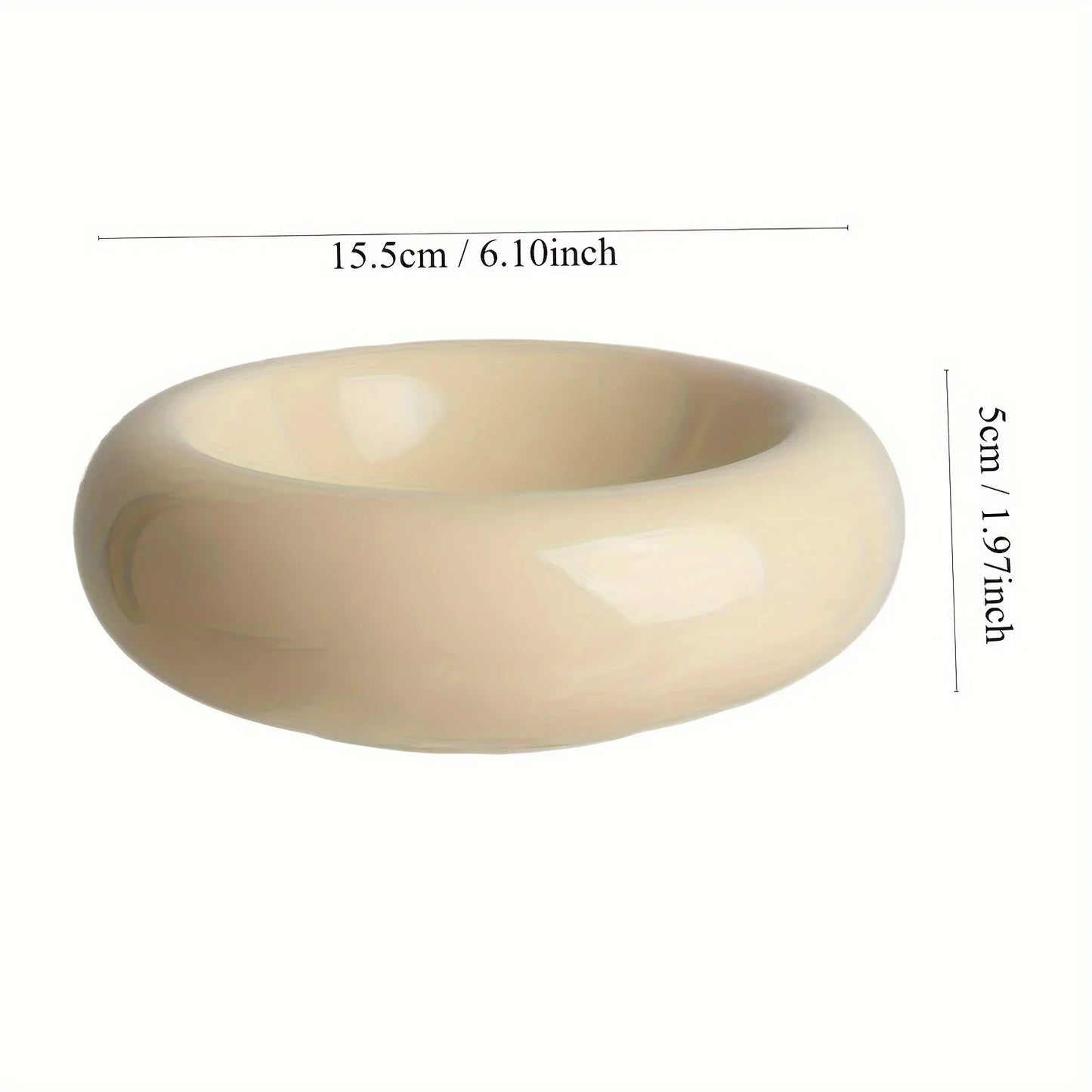 Keramik-Katzennapf 250 ml – Rutschfest, Donutform, Ø 15,5 cm, Weiß