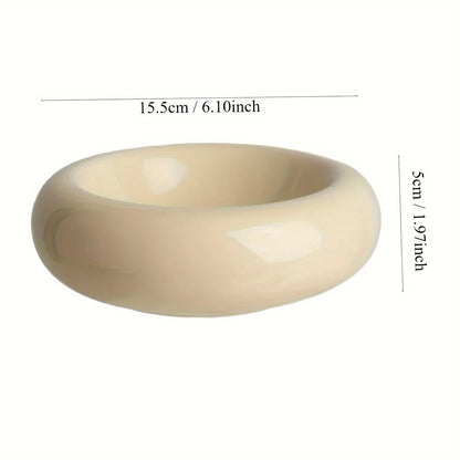 Keramik-Katzennapf 250 ml – Rutschfest, Donutform, Ø 15,5 cm, Weiß