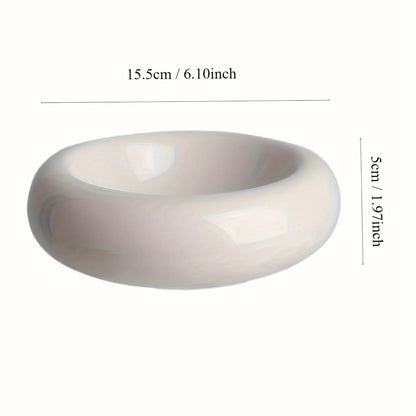 Keramik-Katzennapf 250 ml – Rutschfest, Donutform, Ø 15,5 cm, Weiß