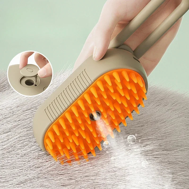 3-in-1 Haustier-Dampfburste – Elektrische Katzen- & Hundebürste