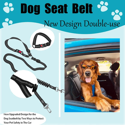 Verstellbarer Hundesicherheitsgurt aus Nylon fürs Auto – 40–66 cm – Gestreiftes Design